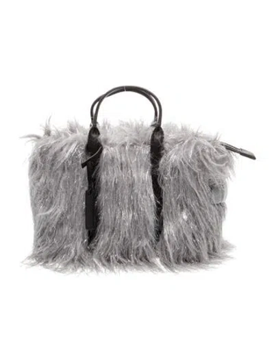 Pre-owned Marc Jacobs Fur Top Handle Bag In Gray