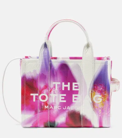 Marc Jacobs The Future Floral Leather Medium Tote Bag In White