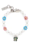 Marc Jacobs X Hattie Stewart Garden Pearl Station Bracelet In Multi