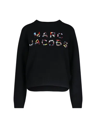 MARC JACOBS MARC JACOBS GEM-EMBELLISHED SWEATER – BLACK