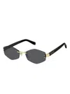 Marc Jacobs Geometric-frame Chain-strap Sunglasses In Black