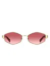 Marc Jacobs Geometric-frame Chain-strap Sunglasses In Gold