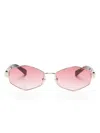 Marc Jacobs Geometric-frame Sunglasses In Gold