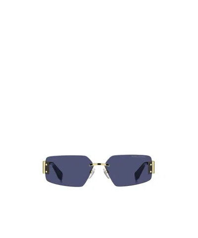 Marc Jacobs Geometric Frame Sunglasses In Blue