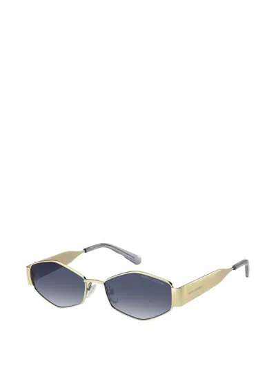 Marc Jacobs Geometric Frame Sunglasses In Gold
