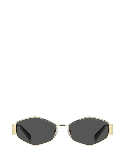 Marc Jacobs Geometric Frame Sunglasses In Gold