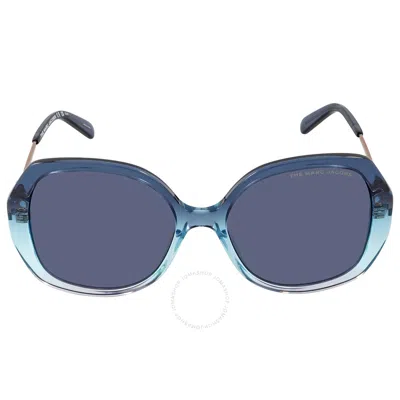 Marc Jacobs Geometric Ladies Sunglasses Marc 581/s 0zx9/ku 55 In Blue