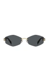 Marc Jacobs Geometric-frame Chain-strap Sunglasses In Gold