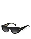 Marc Jacobs 55mm Gradient Rectangular Sunglasses In Black