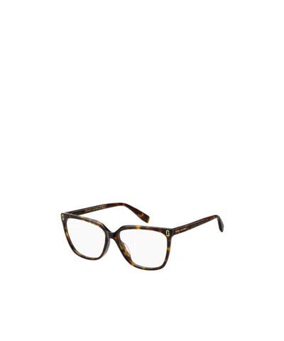 Marc Jacobs Geometric-frame Non-prescription Glasses In Brown