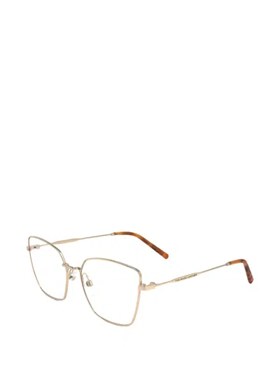 Marc Jacobs Geometric-frame Tortoiseshell-effect Glasses In Gold