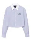Marc Jacobs Gingham Check Cropped Shirt In Blue
