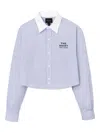 Marc Jacobs Gingham Check Cropped Shirt In Blue