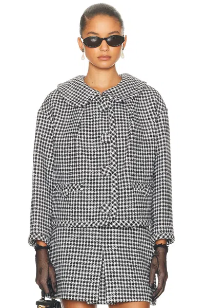 Marc Jacobs Gingham Tweed Jacket In Black