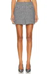 Marc Jacobs Gingham Tweed Mini Skirt In Black