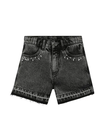 Marc Jacobs Girl's Cotton Denim Shorts In Black