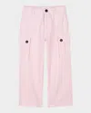 Marc Jacobs Girl's Cotton Twill Cargo Trousers In Pink