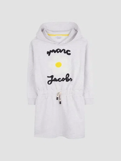 Marc Jacobs Girl's Little Girl's & Girl's Logo Hooded Sweatshirt Dress In White