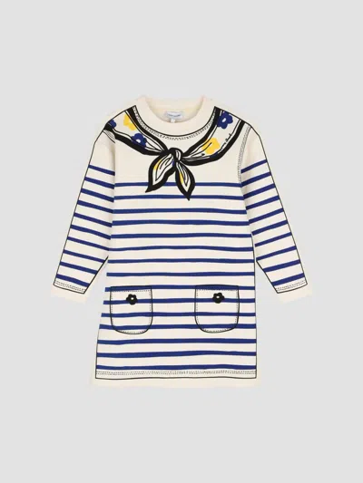 Marc Jacobs Girl's Little Girl's & Girl's Striped Sweatshirt Dress In Blue