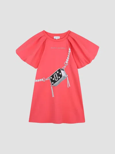 Marc Jacobs Girl's Little Girl's & Girl's Trompe L'oeil Snapshot T-shirt Dress In Red