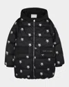Marc Jacobs Girl's Puffer Jacket With Jewels Print In Animal Print