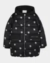 Marc Jacobs Girl's Puffer Jacket With Jewels Print In Black