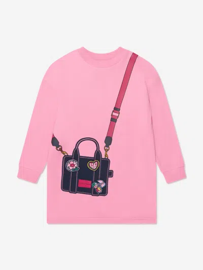 Marc Jacobs Kids' Girls Bag Print Sweater Dress In Pink