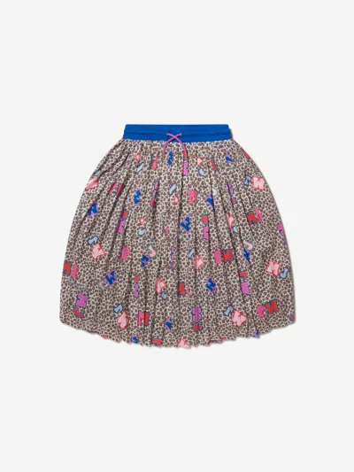 Marc Jacobs Kids' Girls Cheetah Print Pleated Skirt 6 Yrs Beige