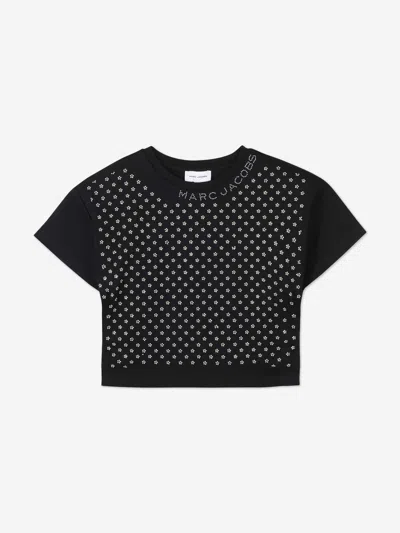 Marc Jacobs Babies' Girls Diamante Daisy Crop Top In Black