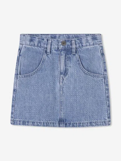 Marc Jacobs Kids'  Girls Diamante Denim Skirt In Blue
