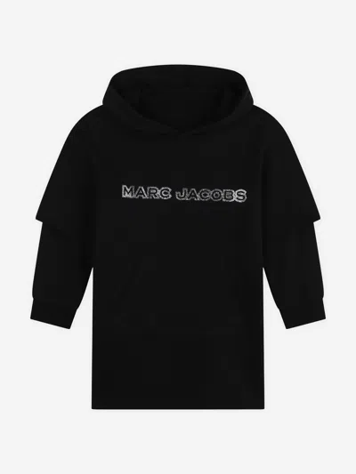 Marc Jacobs Babies'  Girls Hooded Sweater Dress In Black
