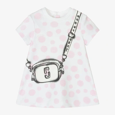 Marc Jacobs Babies'  Girls Ivory & Pink Polka Dot Snapshot Dress
