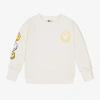 MARC JACOBS MARC JACOBS GIRLS IVORY COTTON SMILEY FACES SWEATSHIRT