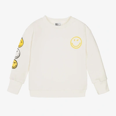 Marc Jacobs Babies'  Girls Ivory Cotton Smiley Faces Sweatshirt