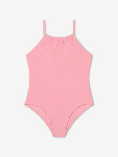 Marc Jacobs Kids' Logo-jacquard Swimsuit In Pink
