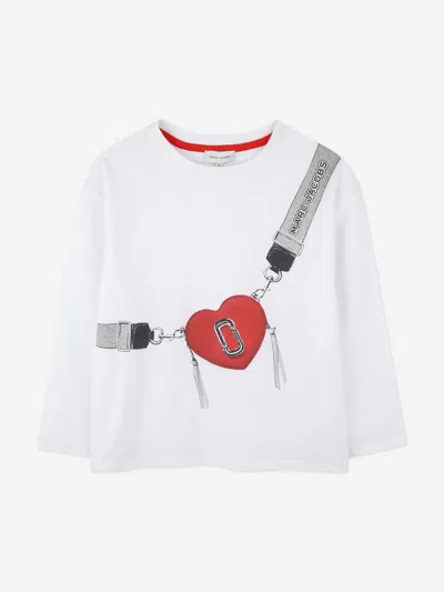 Marc Jacobs Babies'  Girls Long Sleeve Bag Print T-shirt In White