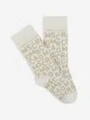 Marc Jacobs Girls Monogram Jacquard Socks In Ivory