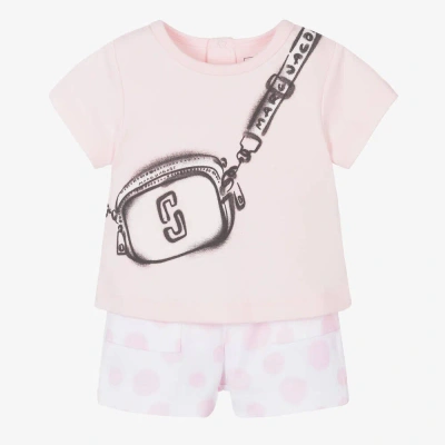 Marc Jacobs Babies'  Girls Pink Polka Dot Snapshot Shorts Set