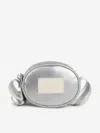 Marc Jacobs Logo-patch Metallic Crossbody Bag In Grey