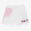 Marc Jacobs Logo-print Organic Cotton-blend Shorts In White