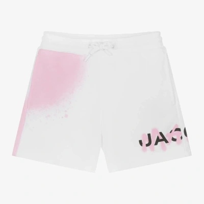 Marc Jacobs Kids'  Girls White Spray Paint Cotton Shorts