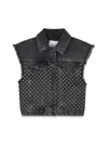 Marc Jacobs Black Vest For Girl With Flowers In Black