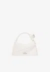 Marc Jacobs Glam Claw Clip Leather Crossbody Bag In White