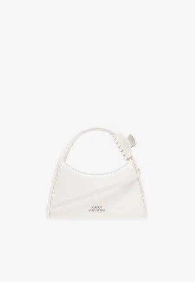 Marc Jacobs Glam Claw Clip Leather Crossbody Bag In White