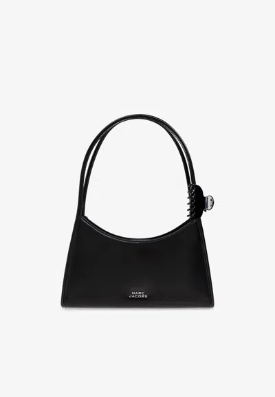 Marc Jacobs Glam Claw Clip Leather Shoulder Bag In Black