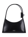 Marc Jacobs Glam Claw Clip Leather Shoulder Bag In Black