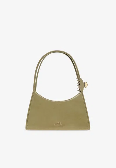Marc Jacobs Glam Claw Clip Leather Shoulder Bag In Green