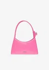 Marc Jacobs Glam Claw Clip Leather Shoulder Bag In Pink