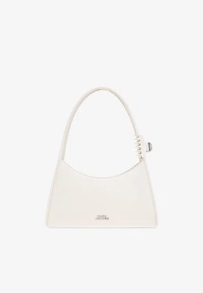 Marc Jacobs Glam Claw Clip Leather Shoulder Bag In White
