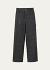 Marc Jacobs Glam Crystal Oversized Jeans In Black